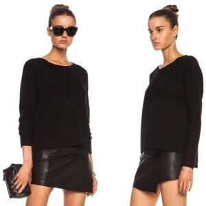 Helmut Lang Plush Wool Blend Knit Ribbed Sweater Pullover Jumper High Low Size M